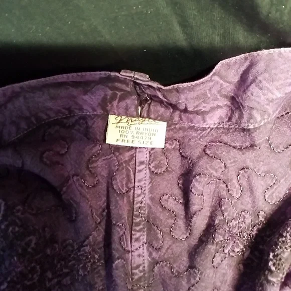 Halter and Wrap Skirt Set India Embroidered Purple Free Size - Picture 6 of 10